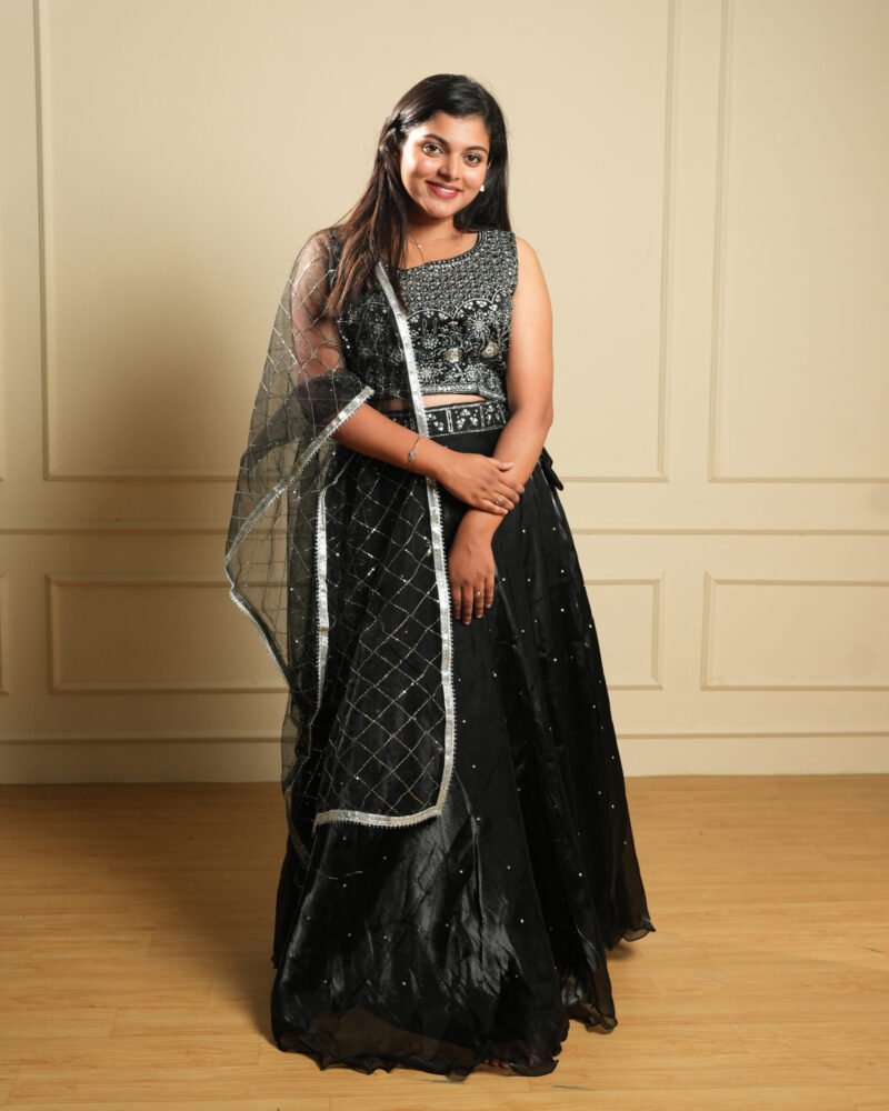 Black Embellished Designer Lehenga Set
