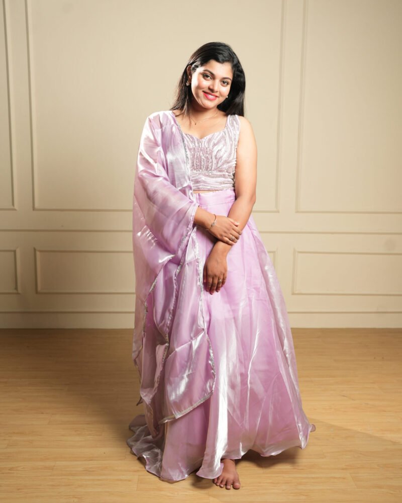 Lavender Embellished Lehenga Set with Dupatta