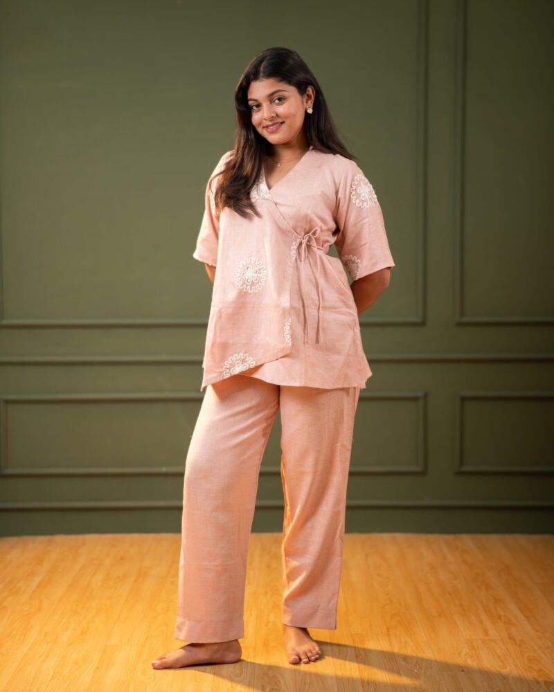 Women’s Peach Wrap Style Co-Ord Set