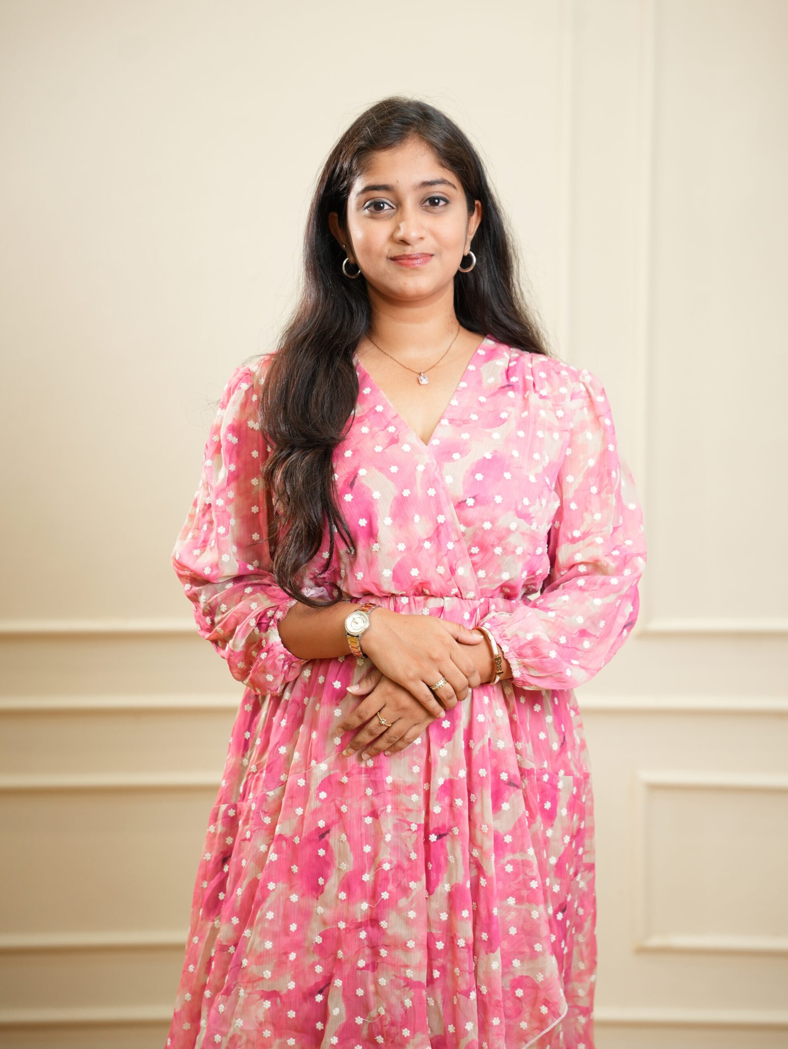 Rose Pink Polka Dot Knee‑Length Dress - Image 3