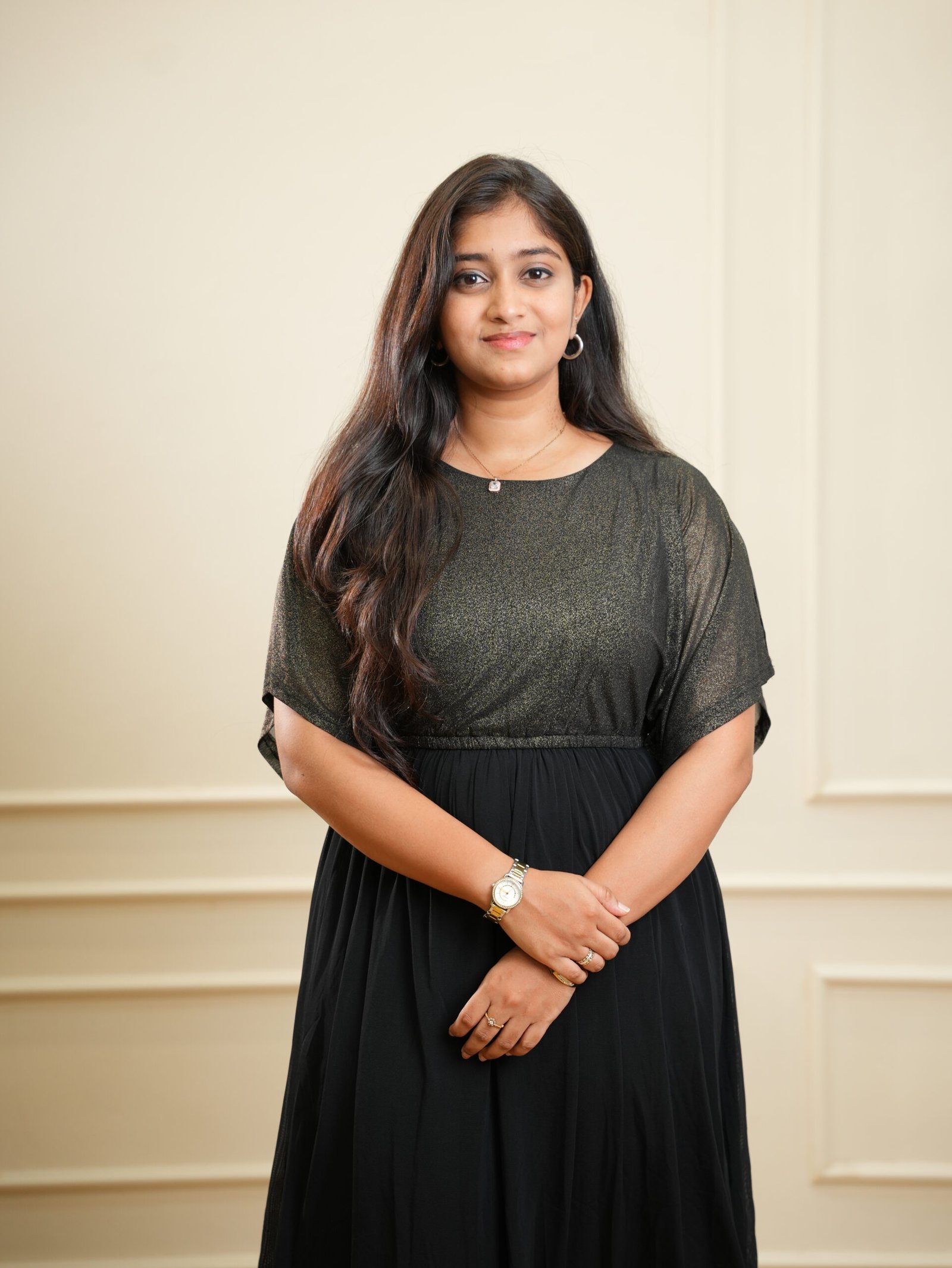 Black Shimmer Midi Dress - Image 3