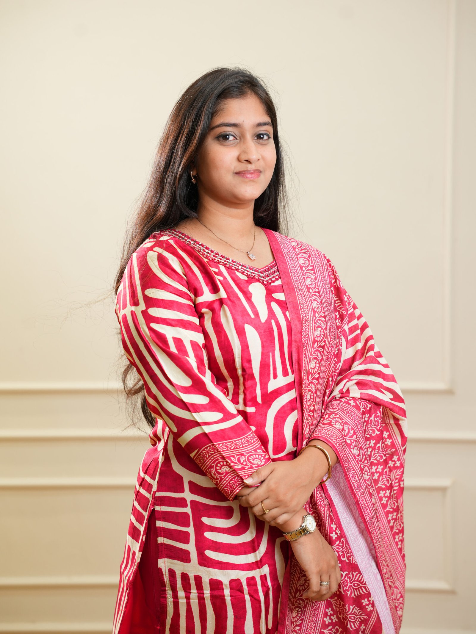 Pink Traditional Printed Kurta Set with Dupatta - Image 3