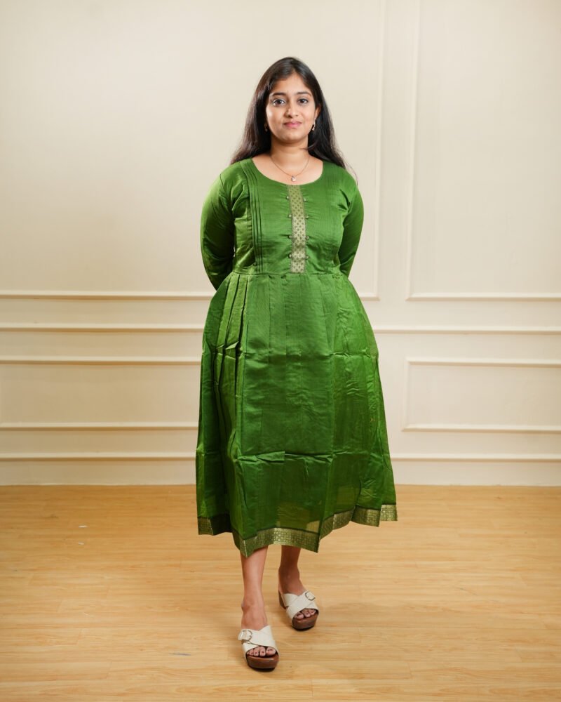 Green Traditional Textured Kurta