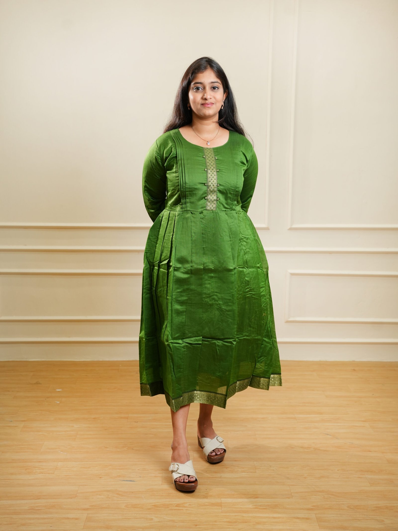 Green Traditional Textured Kurta