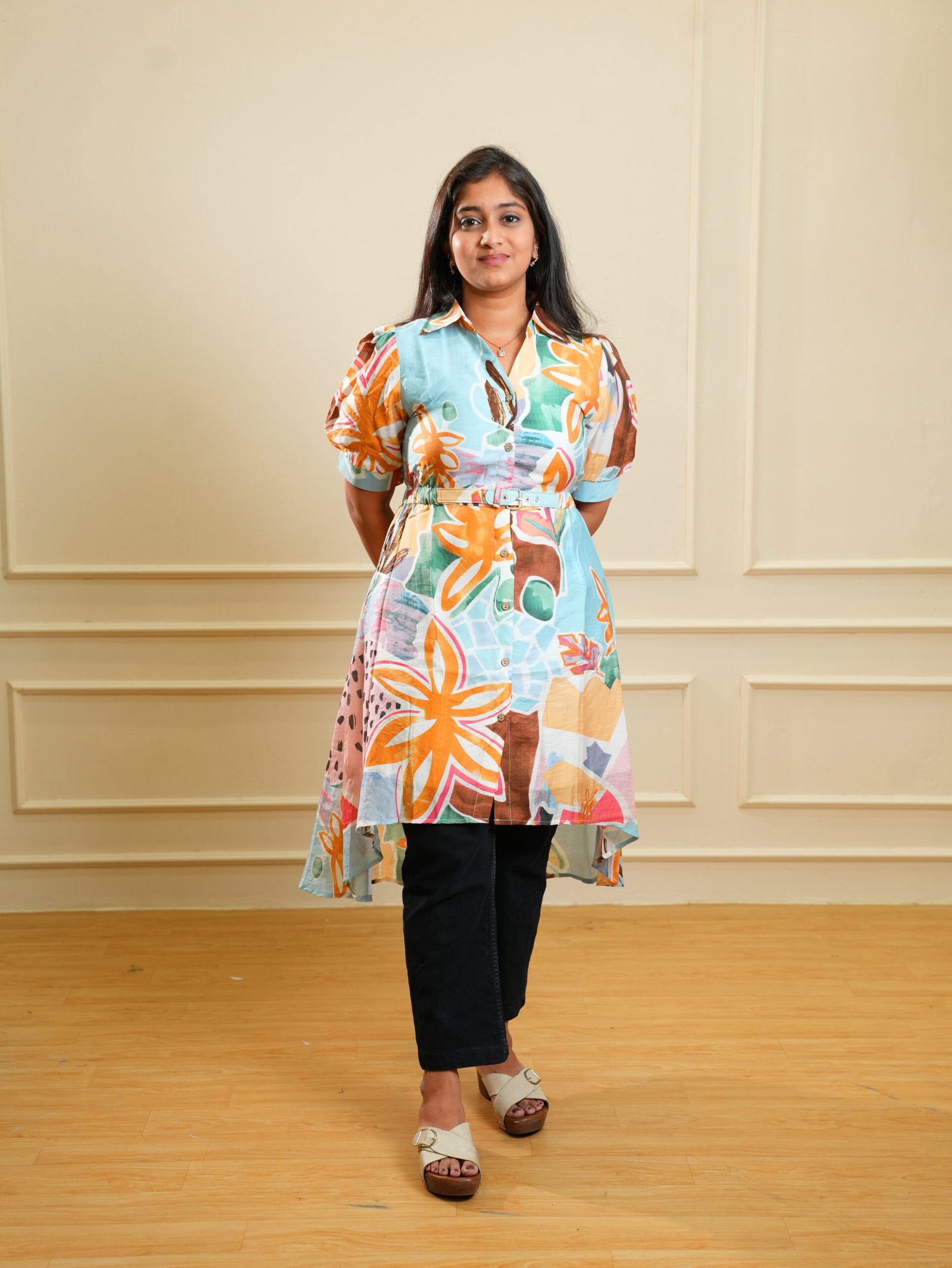 Multicolor Printed Short Ethnic Kurta