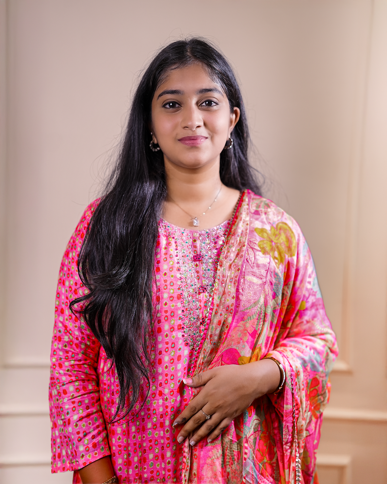 Printed Kurta Set with Dupatta – Pink - Image 2