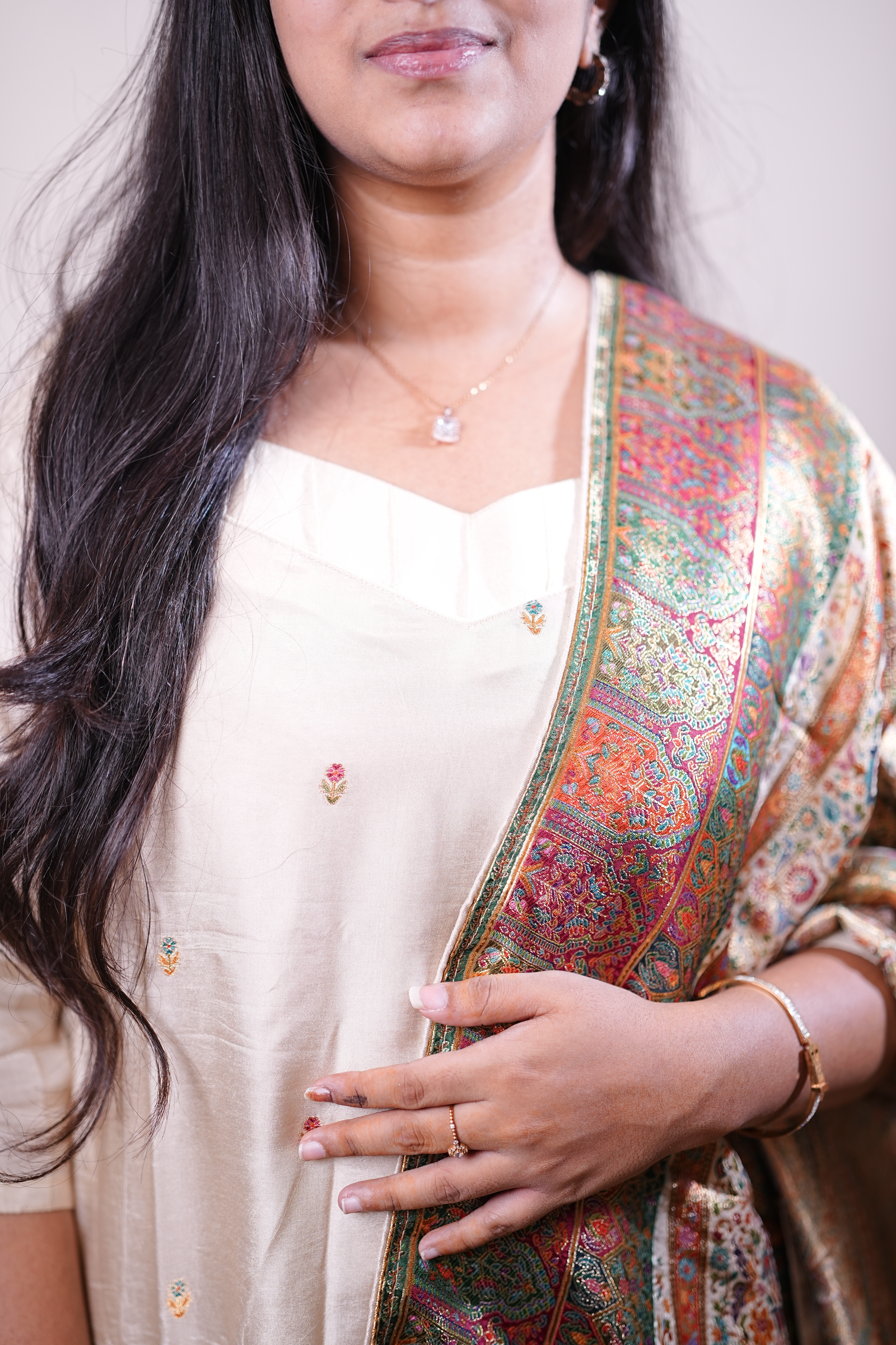 Ivory Heritage Printed Kurta Set with Dupatta - Image 3