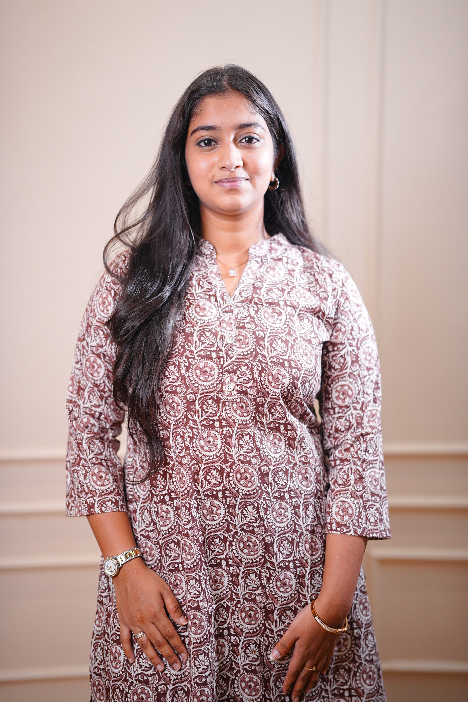 Printed Straight Kurta – Brown Ethnic Motif - Image 2