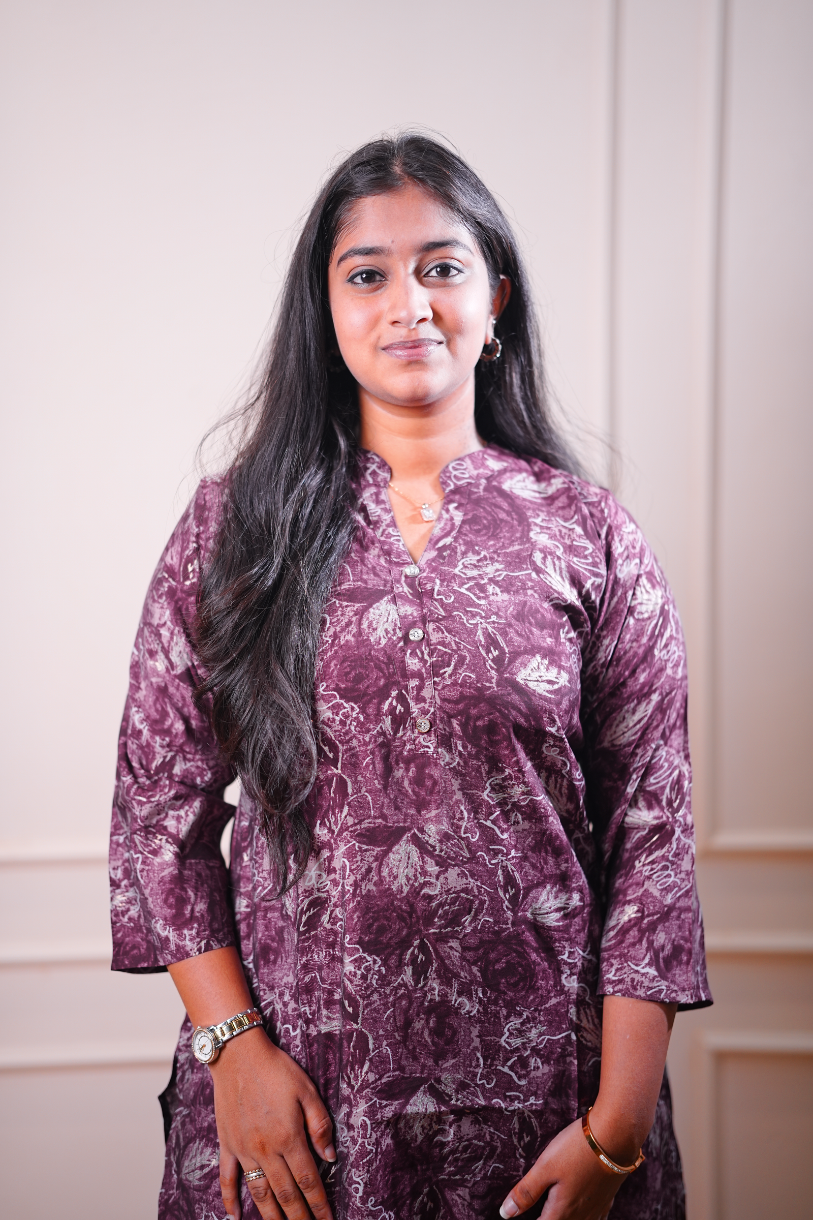 Printed Straight Kurta – Wine Purple Abstract Design - Image 3