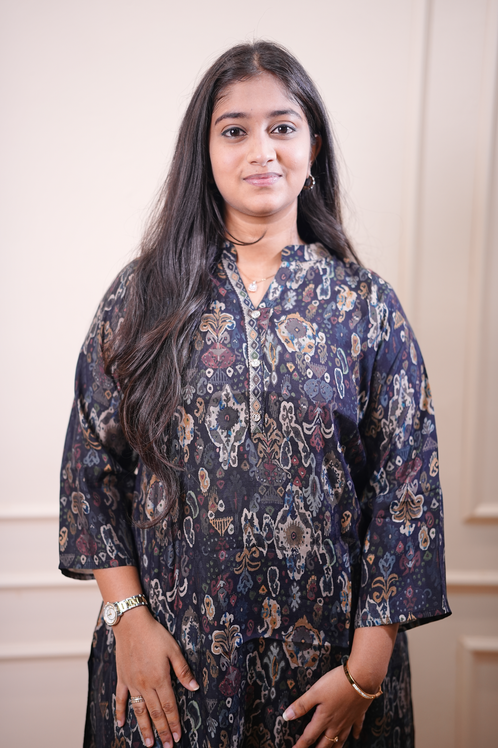 Midnight Paisley Printed Straight Kurta - Image 2