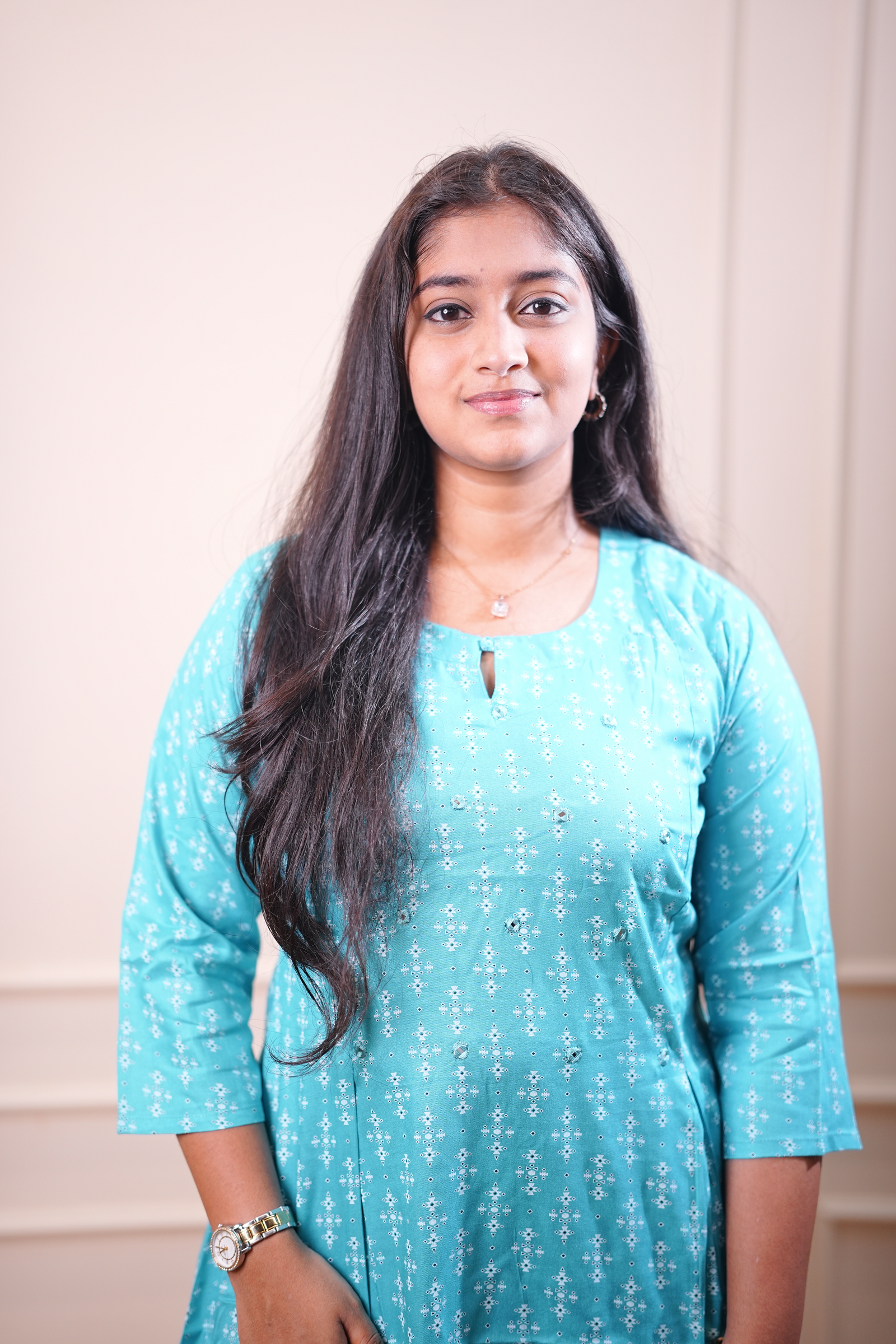 Teal Motif Printed Straight Kurta - Image 2