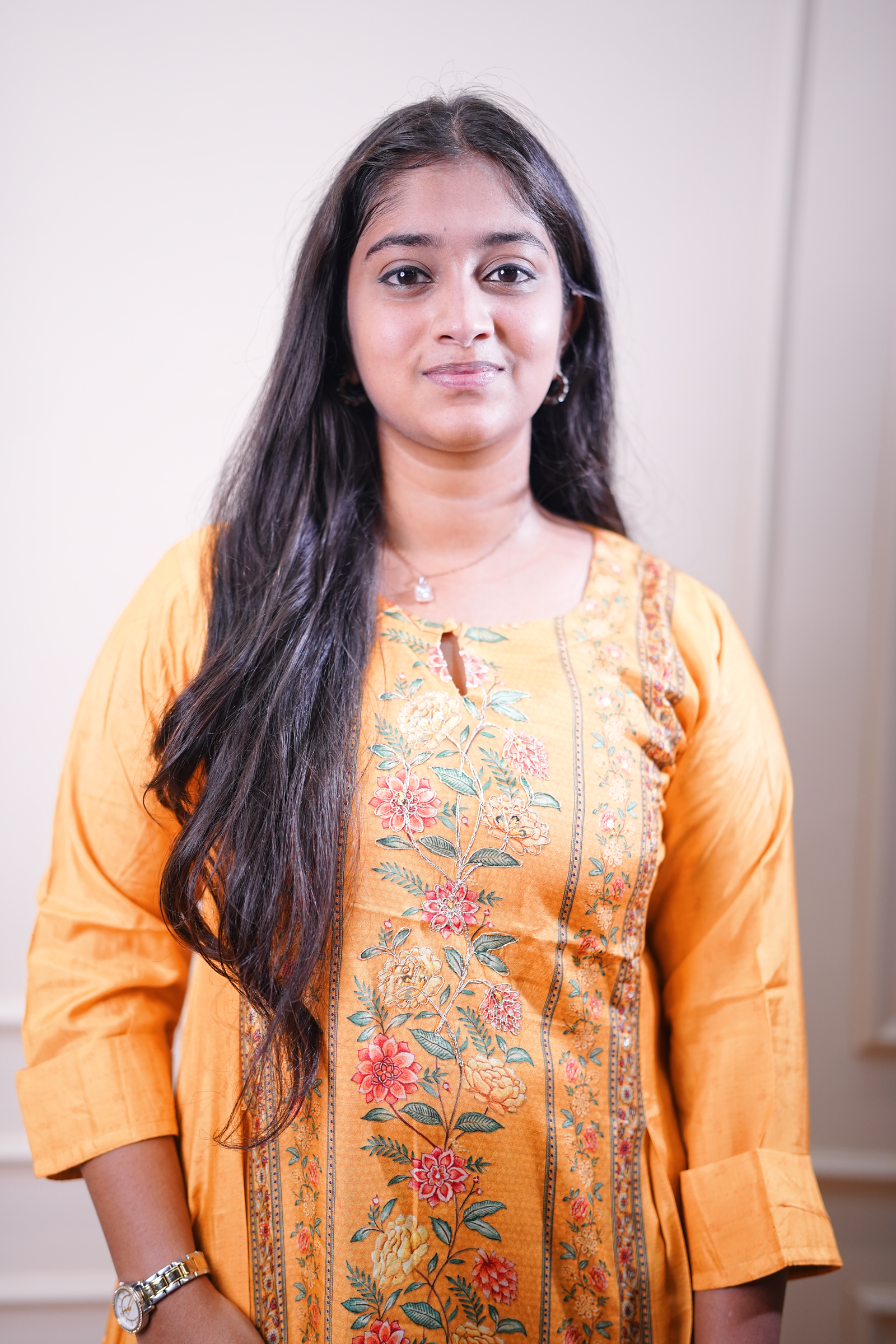 Mustard Floral Panel Printed Straight Kurta - Image 2