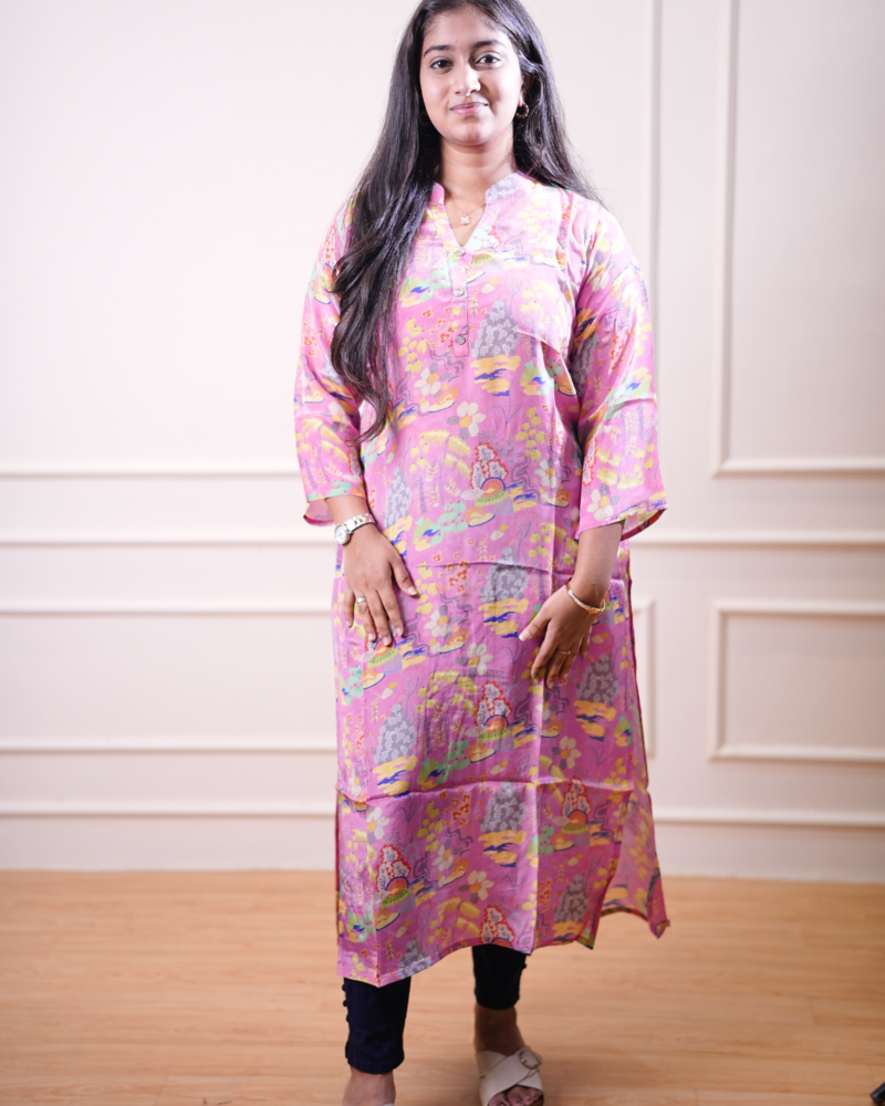 Blush Garden Printed Straight Kurta