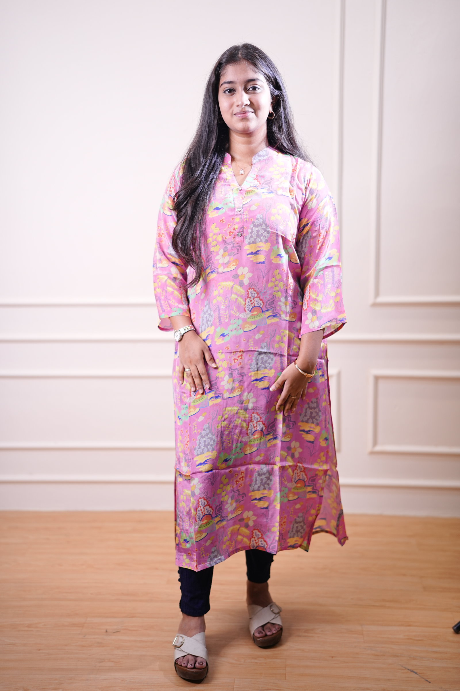 Blush Garden Printed Straight Kurta