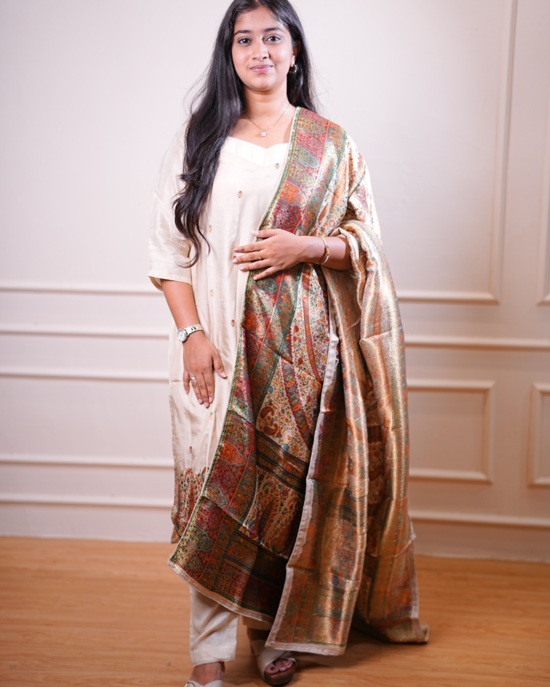 Ivory Heritage Printed Kurta Set with Dupatta
