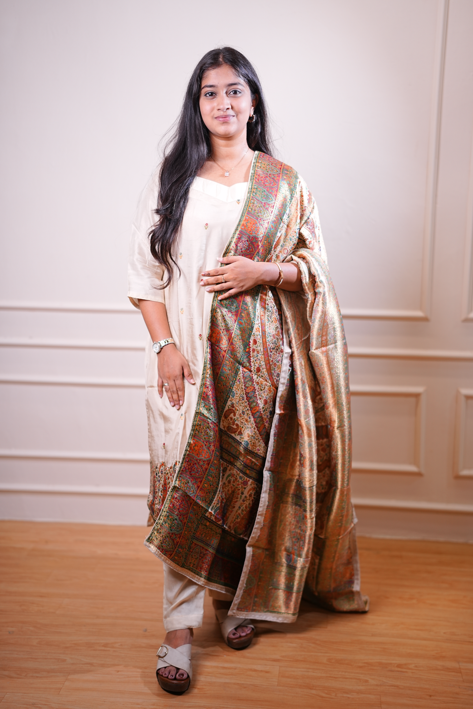 Ivory Heritage Printed Kurta Set with Dupatta